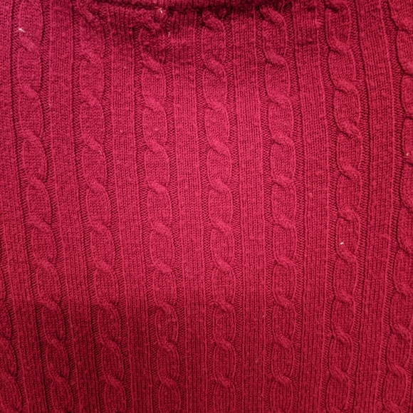 Luxe Wine Button Down Long Sleeve Knitted Cropped Cardigan Sweater Sz. M - Picture 3 of 8